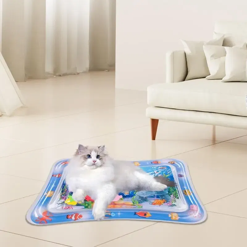 Color: GRAY, Ships From: CHINA - Thickened Water Sensory Mat Interactive And Engaging Experience For Pets And Kids Coolling Sensor Water Playmat Cat Dog Supplies