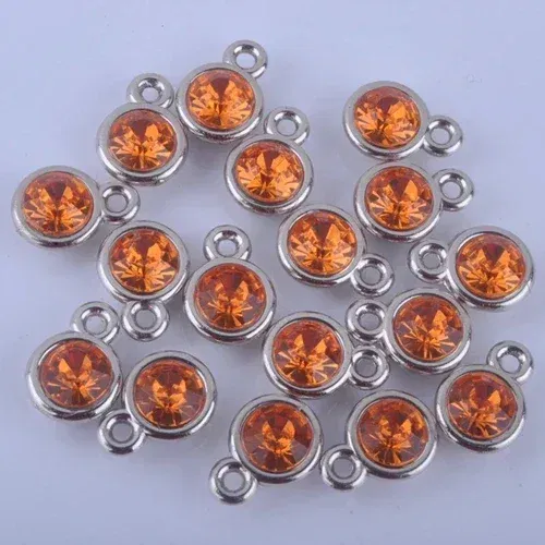 Metal color: Platinum Plated - 150pcs/lot mixed Birthstone charms 11mm Acrylic for DIY jewelry