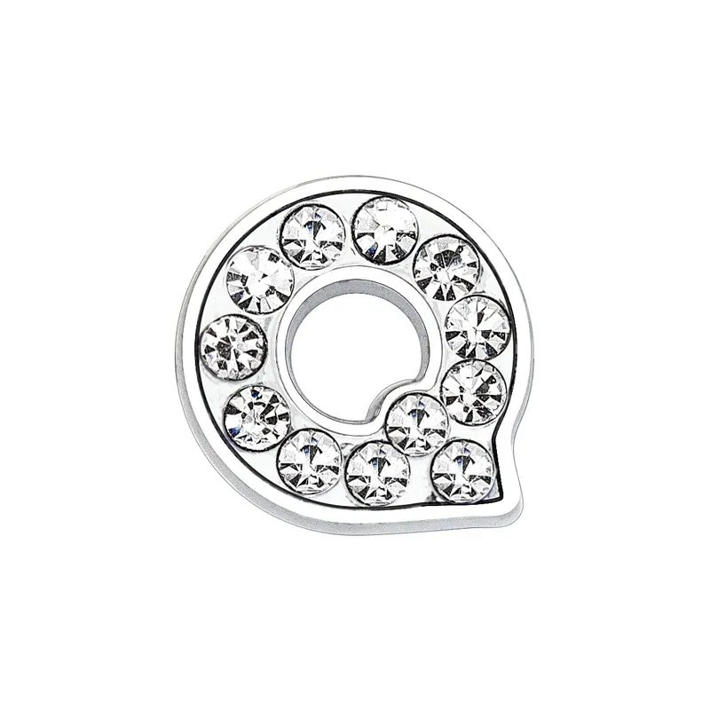 Color: Navy - Rhinestone Slide Letter Charms For Jewelry Making Women Bracelet 8mm Alphabet A-Z Pet Collar Necklace DIY Accessories Gift