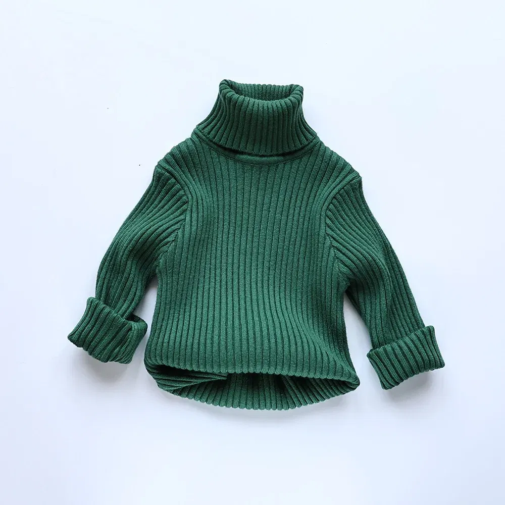 Color: Beige, Kid Size: 8 - MILANCEL Autumn Soft Tight Unisex Kids Knitwear Sweaters Solid Multi Color Girls Sweater Brief Boys Pullover Turtleneck Outwear
