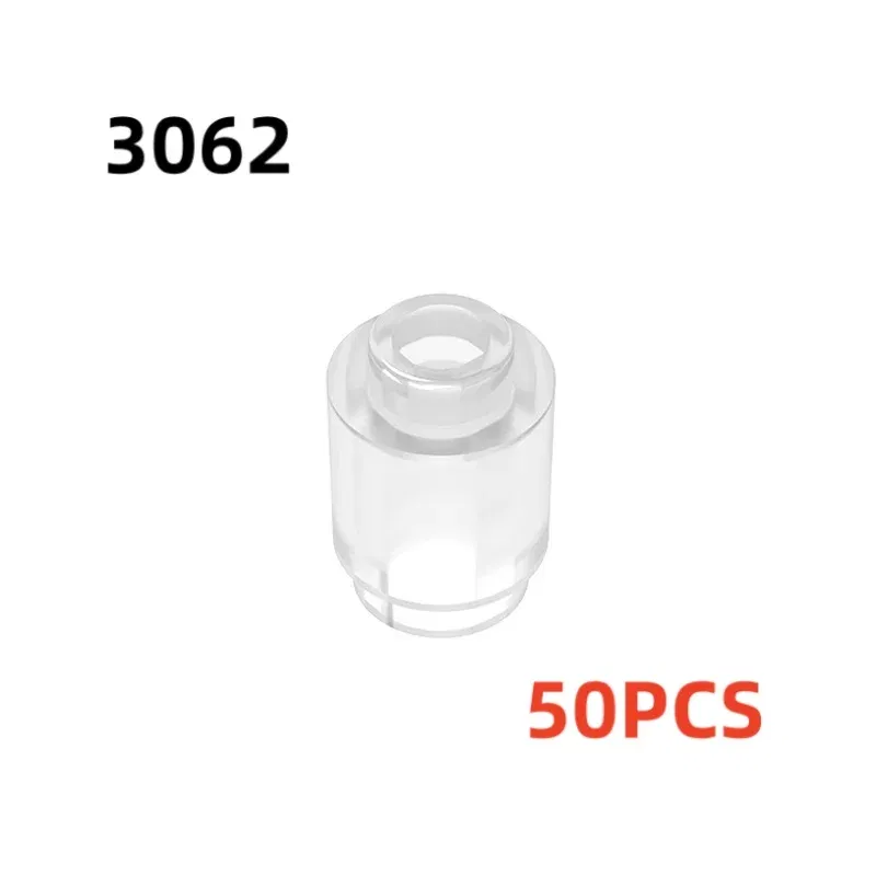 Color: Brown - 50PCS 3062b 30068 35390 3062 Accessories 1x1 Cylindrical Brick DIY Buildings? Blocks Educational Toys City Toy