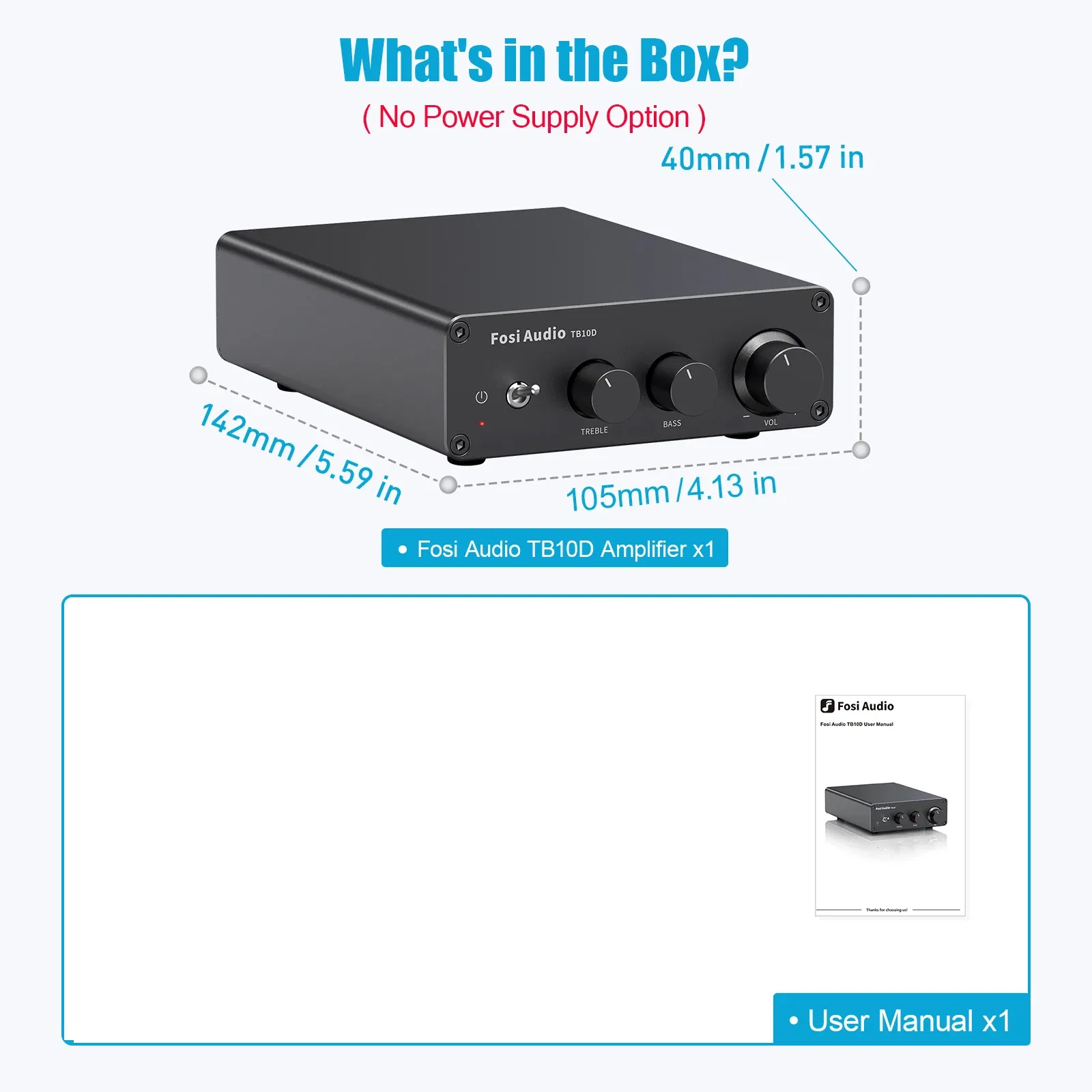 Color: SKY BLUE, Ships From: CHINA - Fosi Audio 300Wx2 HiFi Sound Power Amplifier Upgrade New TPA3255 Class D Stereo Amp With Treble Bass For Home Speaker