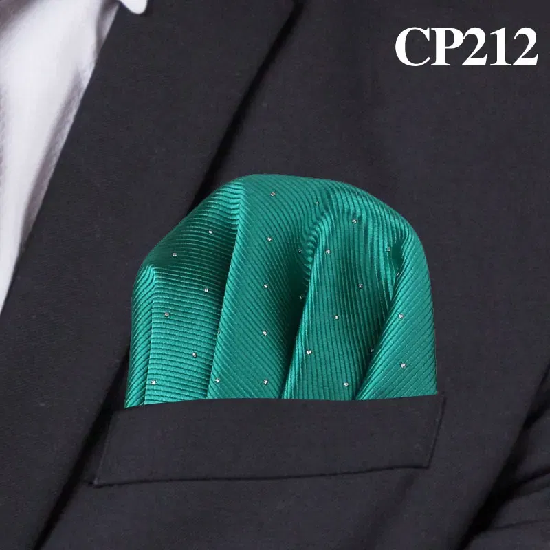 Color: Silver - Fashion Dots Suits Pocket Square For Men Business Chest Towel Hanky Gentlemen Hankies Classic Suit Napkin Mens Handkerchief