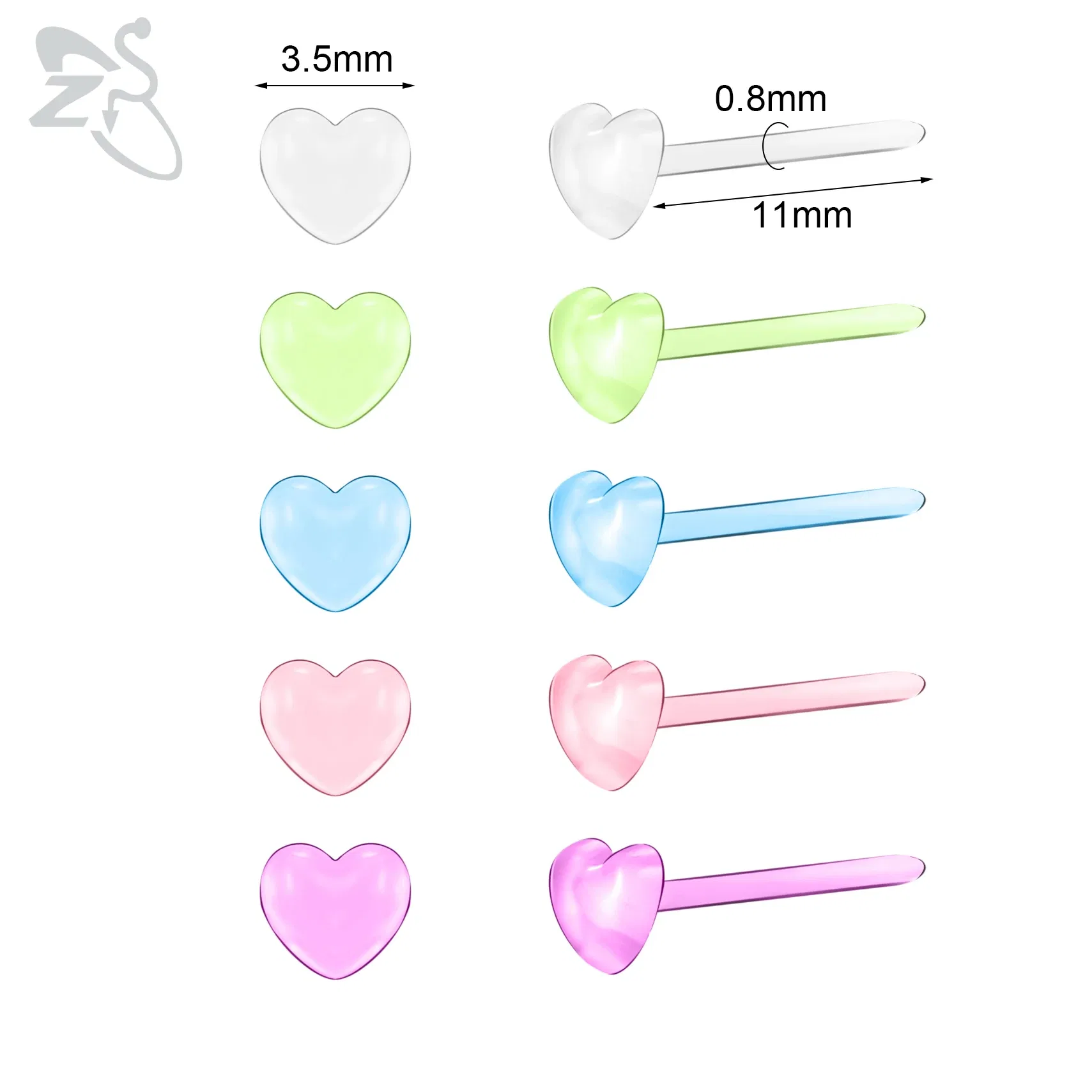 Metal Color: Pure Gold Color - ZS 10-50pcs/lot Colorful Acrylic Stud Earring Invisible Transparent Anti-allergy Ear Pin 20G Star Ball Curing Ear Hole Retainer