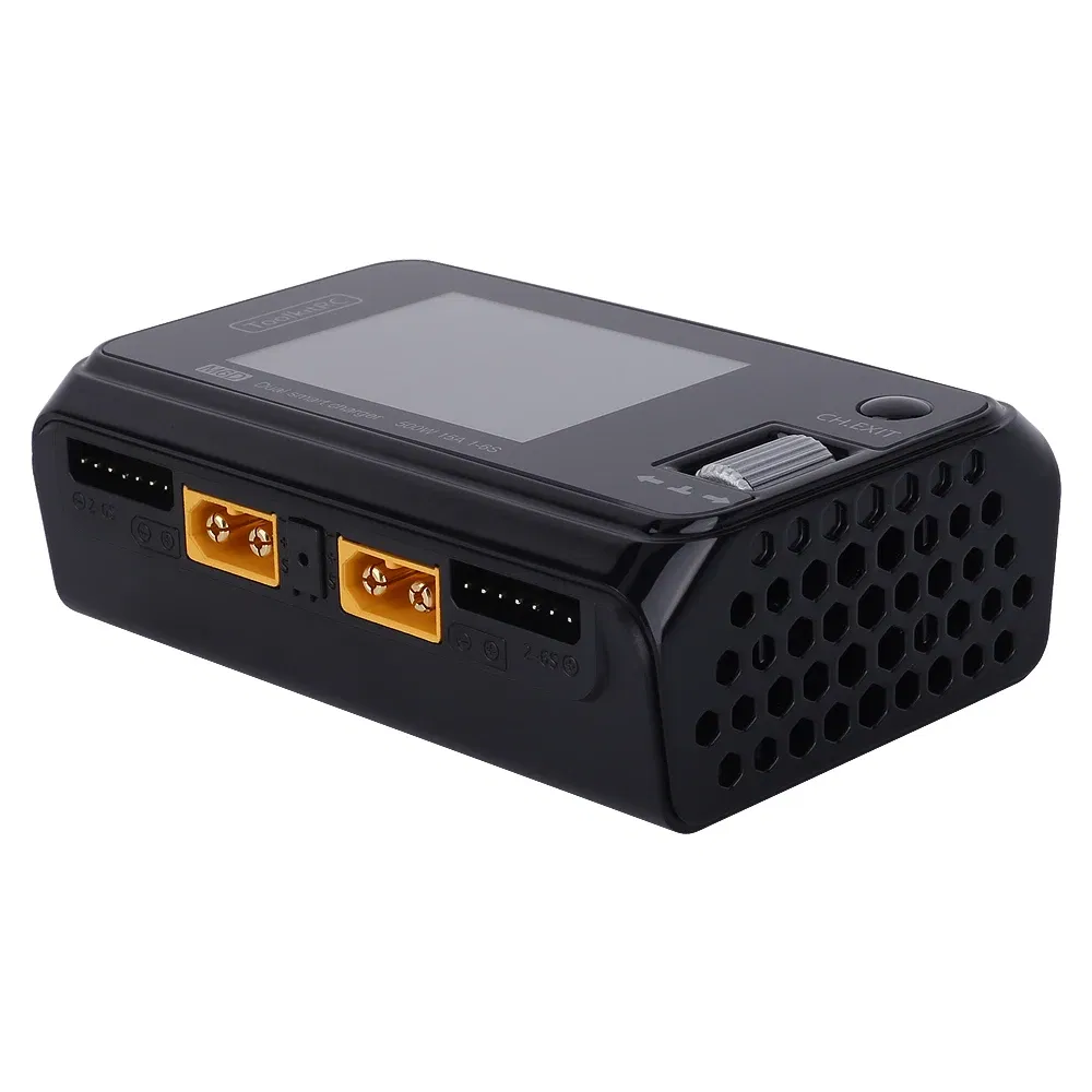 Color: Burgundy - ToolkitRC M6D 500W 15A DC Dual Channel MINI Smart Charger Discharger with Power Supply For 1-6S Lipo Battery FPV Model Vs M8
