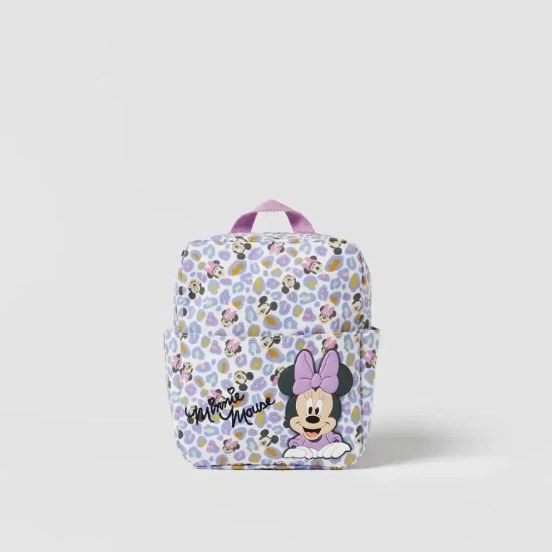 Color: Ivory - Disney New Mickey Cartoon Fashion Backpack Women's Minnie Canvas School Bag Boys and Girls Fashion Large Capacity Backpack
