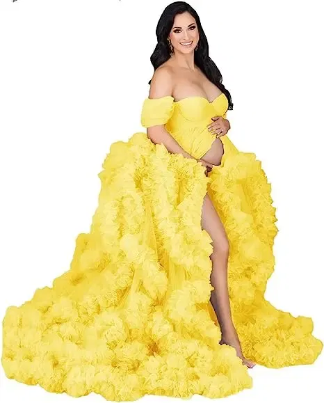 Color: Silver, Maternity Size: XL, Ships From: CHINA - Tulle Long Maternity Dress Photoshoot п?»?°?‚ь?µ photography dresses baby shower dresses for pregnant woman п?»?°?‚ь?µ д?»я ?±?µ