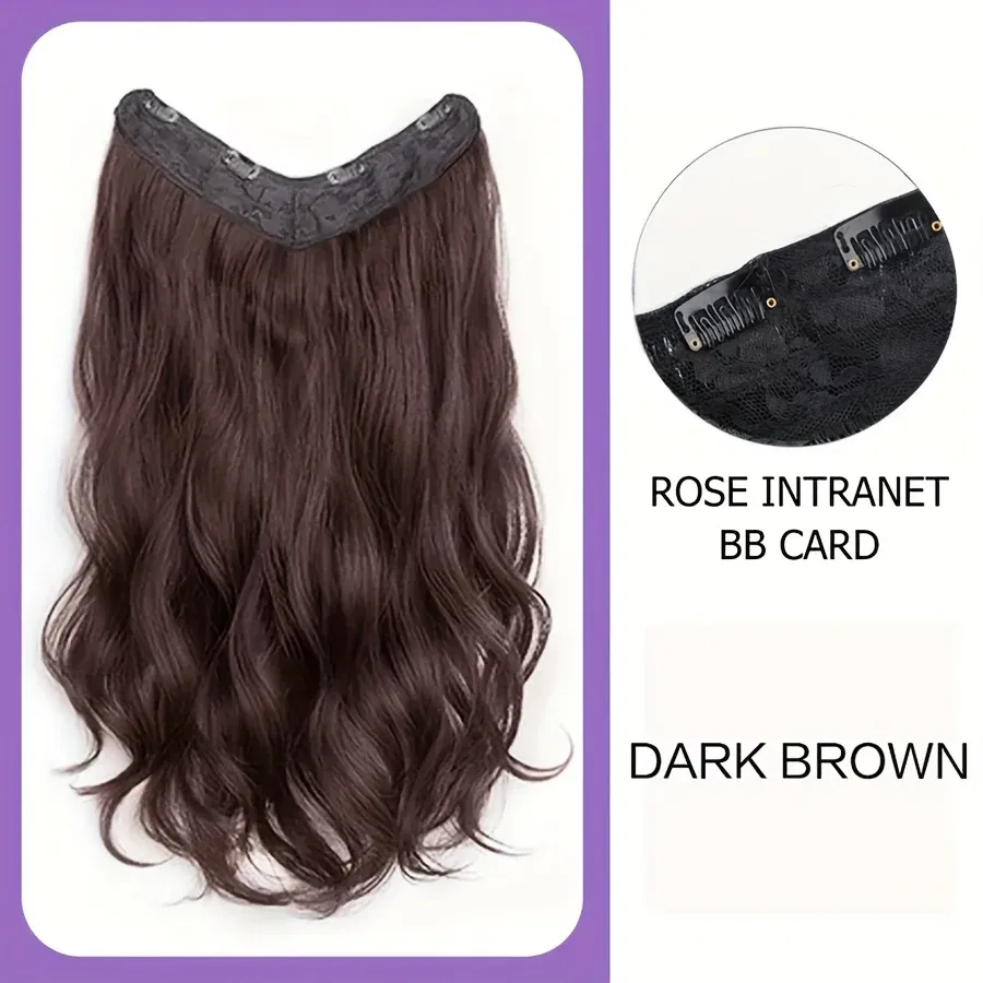 Color: 4/27HL, Stretched Length: 20inches - Synthetic Long Wavy U-shaped Clip In Hair Extensions 16Inch/20Inch/24inch Clip On Hair Extensions For Women Hair Accessories