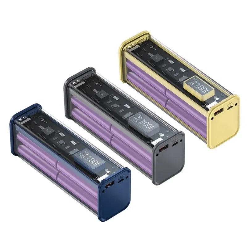Color: WHITE - Professional 22.5W DIY Battery Charger Case PD Fast Charging Case Welding for 8PCS 18650 Polymer 20000mA Battery Charging Box