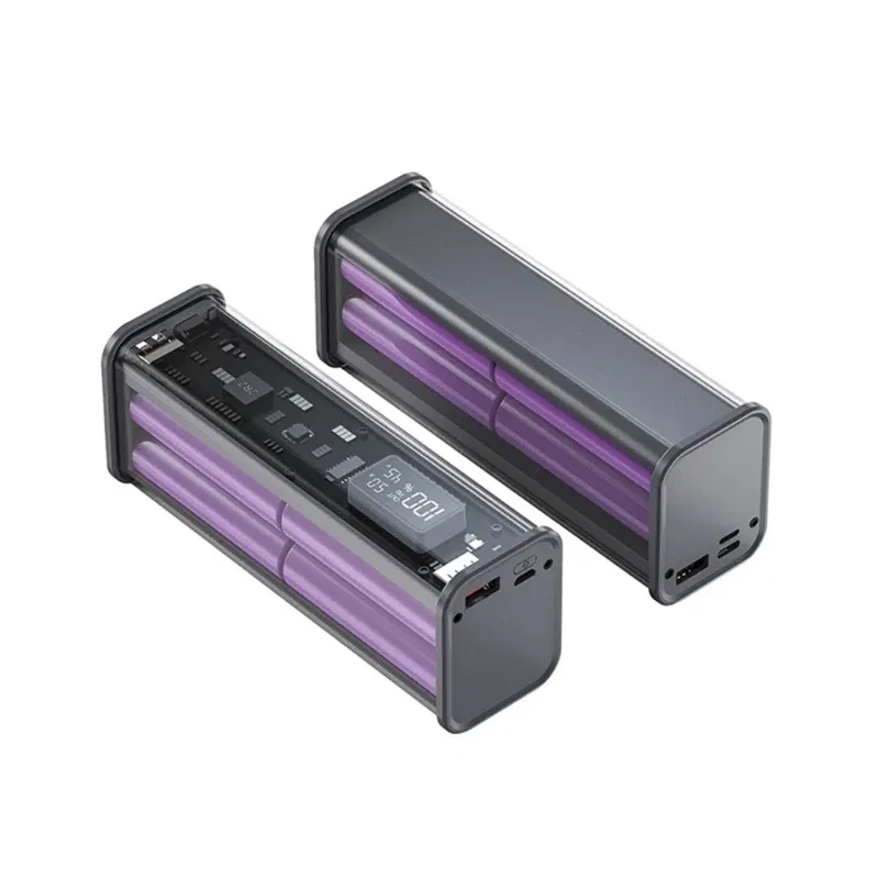 Color: WHITE - Professional 22.5W DIY Battery Charger Case PD Fast Charging Case Welding for 8PCS 18650 Polymer 20000mA Battery Charging Box