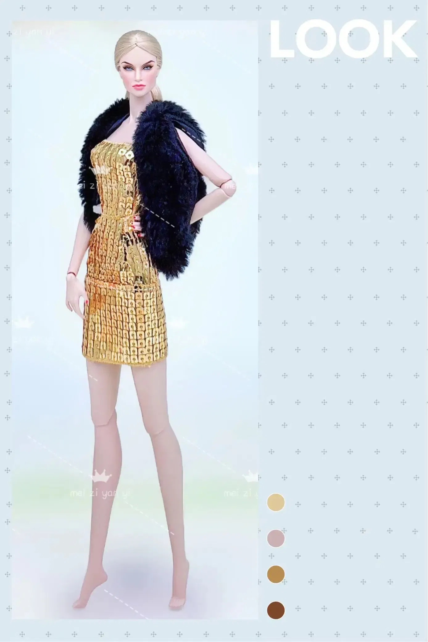Color: Dark Khaki - for clothes pink for 30cm doll