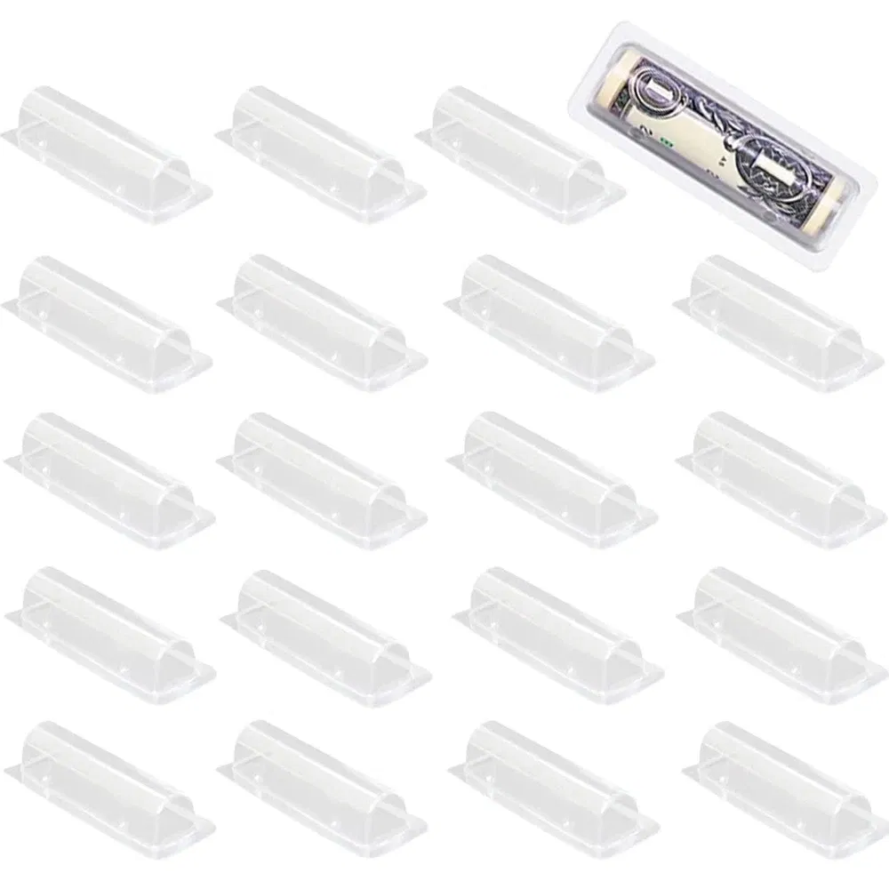 Color: MINT GREEN - 50/100pcs Money Card Holder With Sticker Plastic Dome Lip Balm Waterproof Clear Cash Pouch DIY Gift for Graduation Christmas