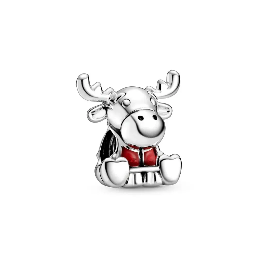 Gem Color: Blue - Pure Silver 925 Christmas Charm Fit DIY Pandora Bracelet Christmas Gift