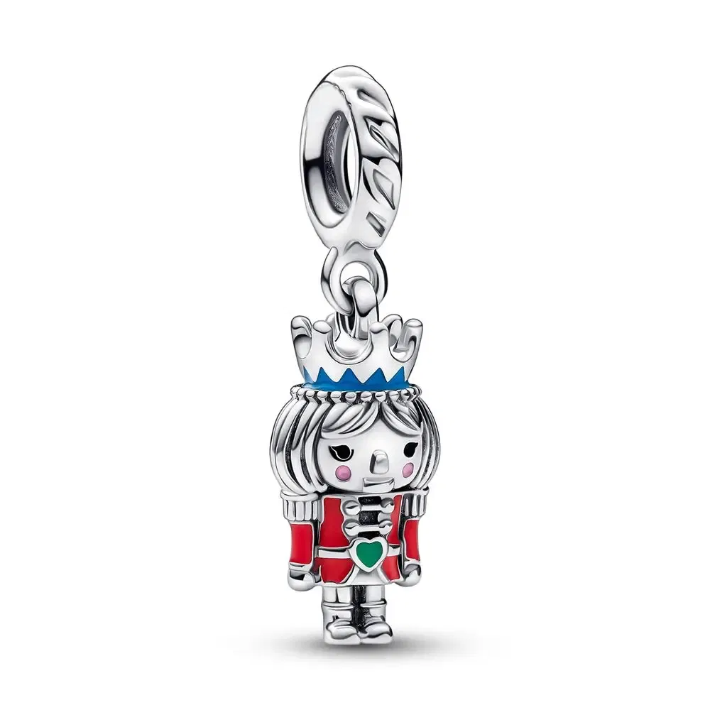 Gem Color: Blue - Pure Silver 925 Christmas Charm Fit DIY Pandora Bracelet Christmas Gift