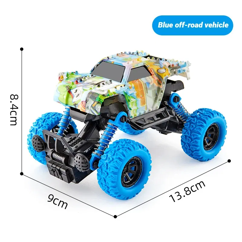 Color: Blue - Children's toy car high-speed off-road vehicle outdoor toy off-road vehicle model inertia climbing stunt vehicle children's gift