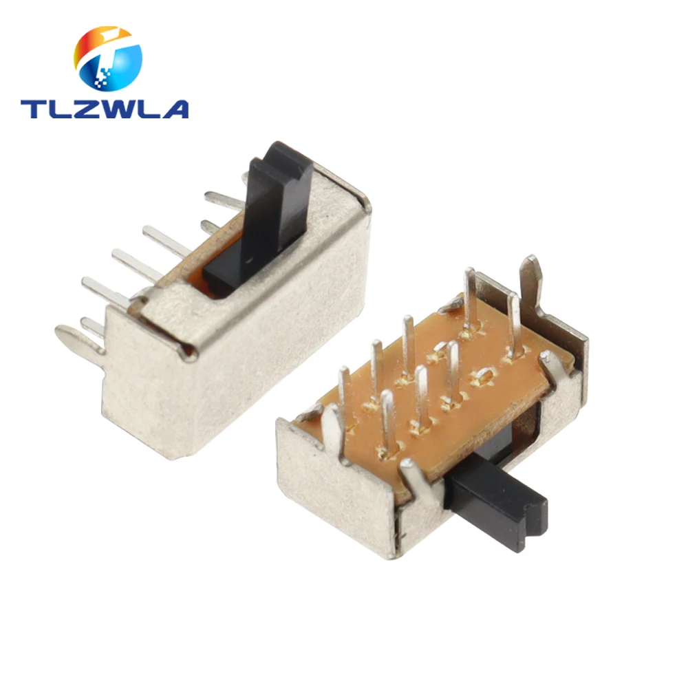 10PCS SK23D07 8 Pin PCB 3 Position 2P3T DP3T Miniature Slide Switch Side Knob SK23D07VG4 Handle high 4mm