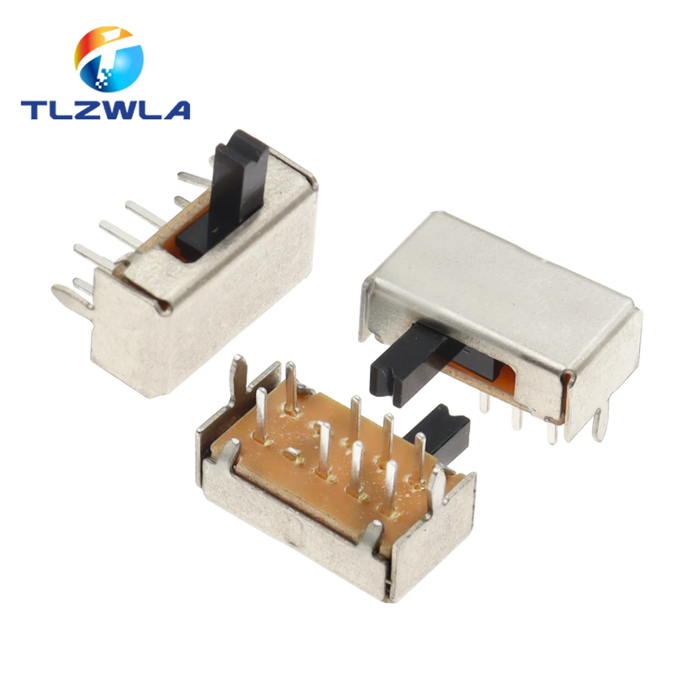 10PCS SK23D07 8 Pin PCB 3 Position 2P3T DP3T Miniature Slide Switch Side Knob SK23D07VG4 Handle high 4mm