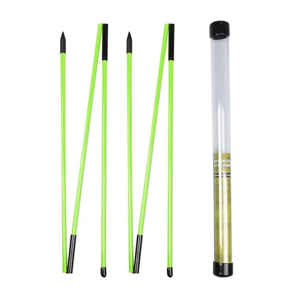 Color: light green - 6 Colors Golf Alignment Sticks Collapsible Golf Practice Rods Putter Green Trainer Tools Golf Swing Training Tool