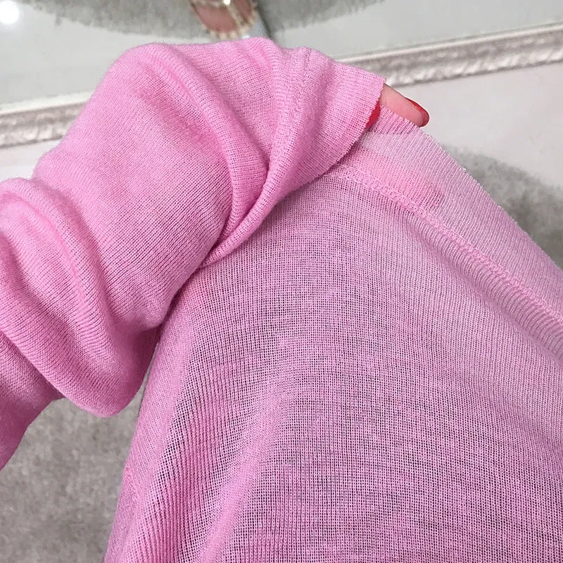 Color: Pink, Size: One Size - Shintimes Sexy Shirt Women T-Shirt Long Sleeve Korean Style Slim Basic Elasticity Tshirt Top Womens Clothing T Shirt Femme
