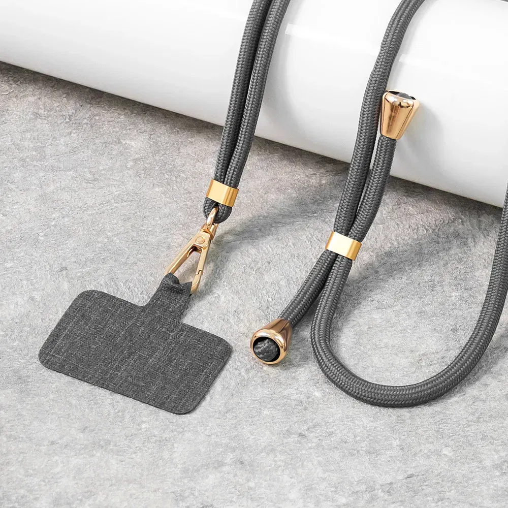 Color: Yellow / Gold - phone suspension rope anti loss rope adjustable and extendable nylon cloth detachable suspension rope Mobile phone lanyard