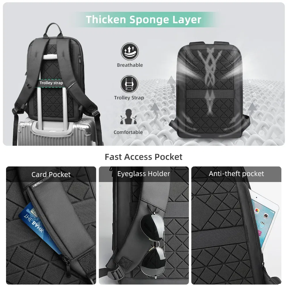 Color: green, Ships From: CHINA - Heroic Knight Slim Backpack for Men Multifunction Work Backpack for 15.6" Laptop bag Waterproof Business Bag College Bag Male