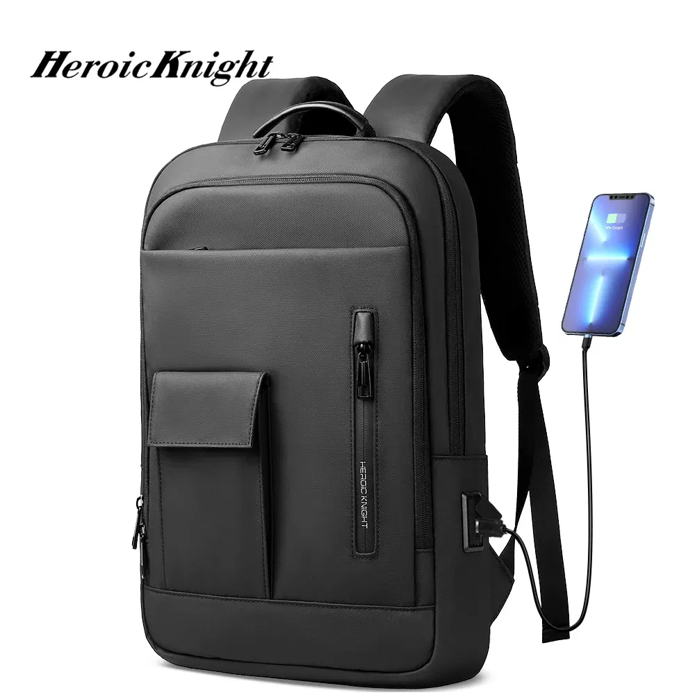 Color: green, Ships From: CHINA - Heroic Knight Slim Backpack for Men Multifunction Work Backpack for 15.6" Laptop bag Waterproof Business Bag College Bag Male