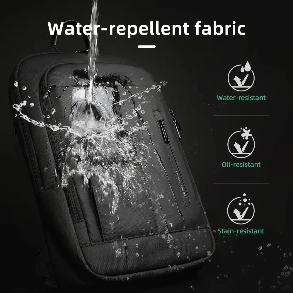 Color: green, Ships From: CHINA - Heroic Knight Slim Backpack for Men Multifunction Work Backpack for 15.6" Laptop  bag Waterproof Business Bag College Bag Male