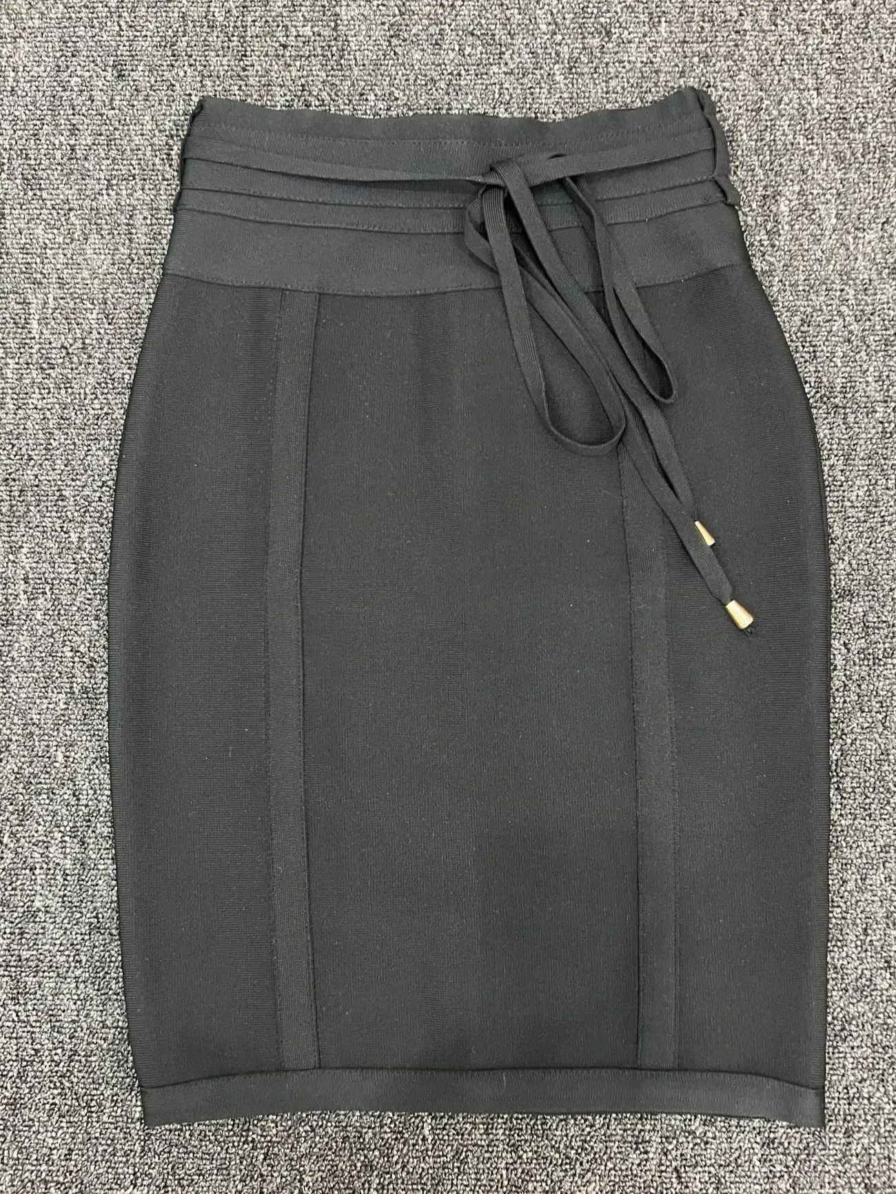 Color: black, Size: XXL - 4 Colors Women Hot Pink Black White Bodycon Bandage Skirt Designer High Street Party Club Pencil Skirt 55cm