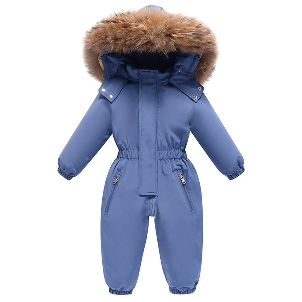 Color: Beige, Kid Size: 9M - 2024 New Cute Simple Children's One-piece Down Jacket 1-6 Years Old Outdoor Skiwear Jacket Crawling Suit Boys Girls Onesie