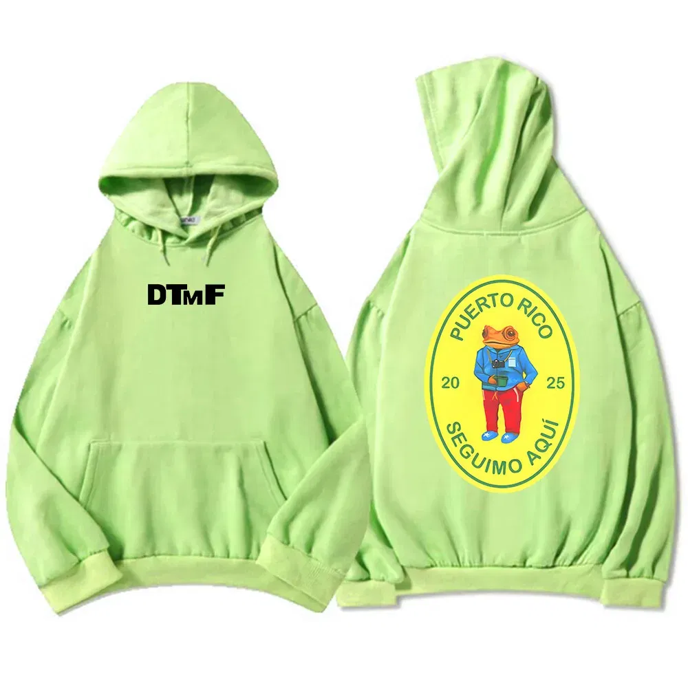 Color: Mint, Size: S - DTMF Deb? Tirar Más Fotos 2025 New Album Hoodies Bad Bunny Singer Printing Sweatshirts Men Women Clothing Sudaderas Hombre Male