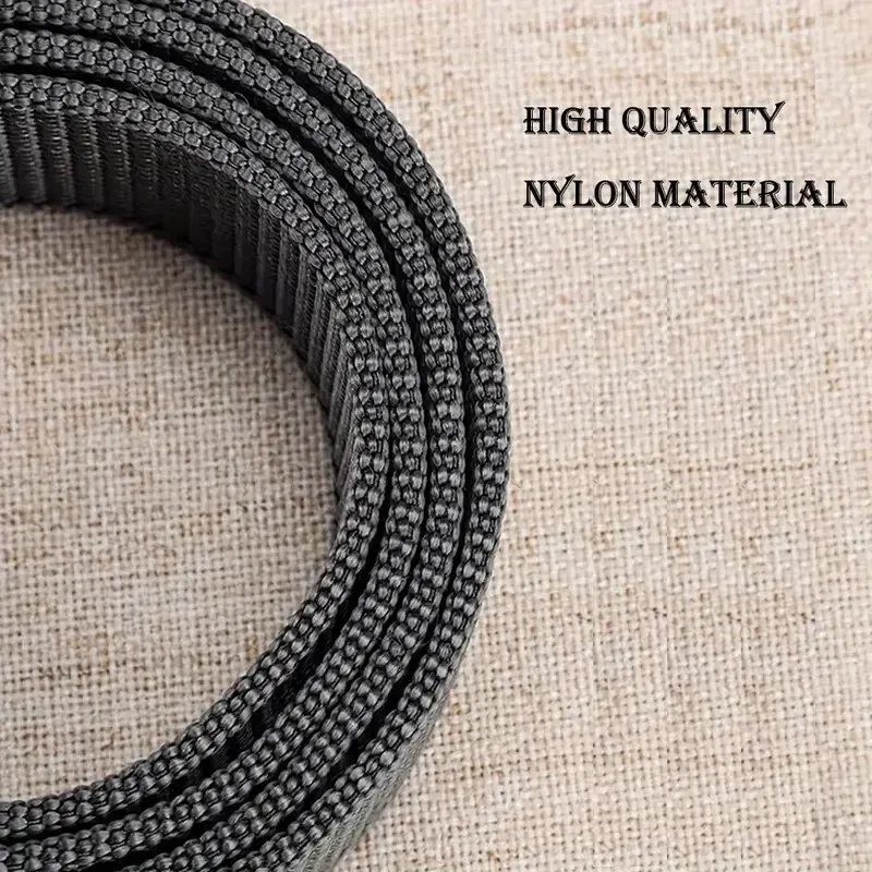 Color: Red, Belt Length: 120cm - 1pc Mens Durable Nylon Canvas Belt - Heavy-Duty Tactical Work Belt with Stylish Quick-Release Prong Buckle for Everyday Wear