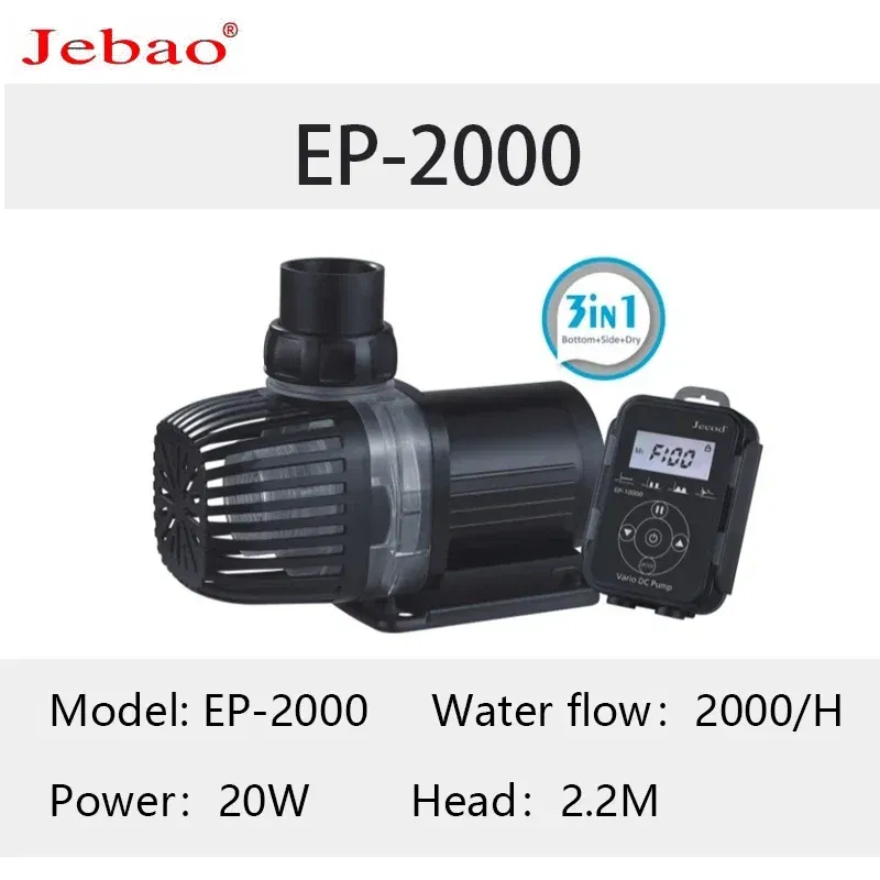 Color: Gold, Power: 1W - 2023 Jebao Jecod aquarium EP submersible pump LCD display WIFI fish tank inverter silent top water circulation pump fish pond
