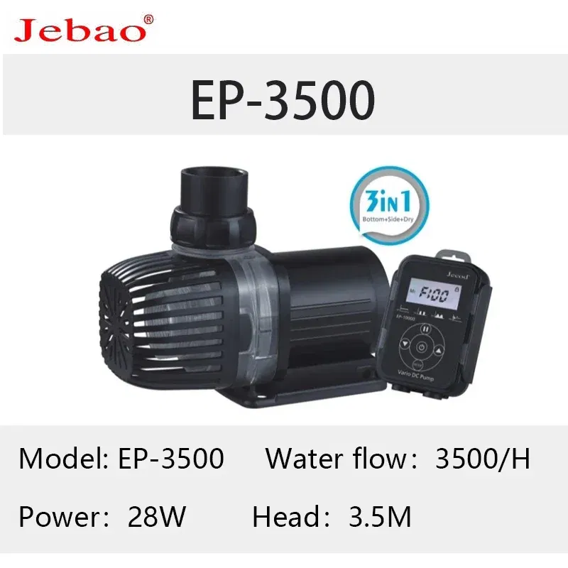 Color: Gold, Power: 1W - 2023 Jebao Jecod aquarium EP submersible pump LCD display WIFI fish tank inverter silent top water circulation pump fish pond