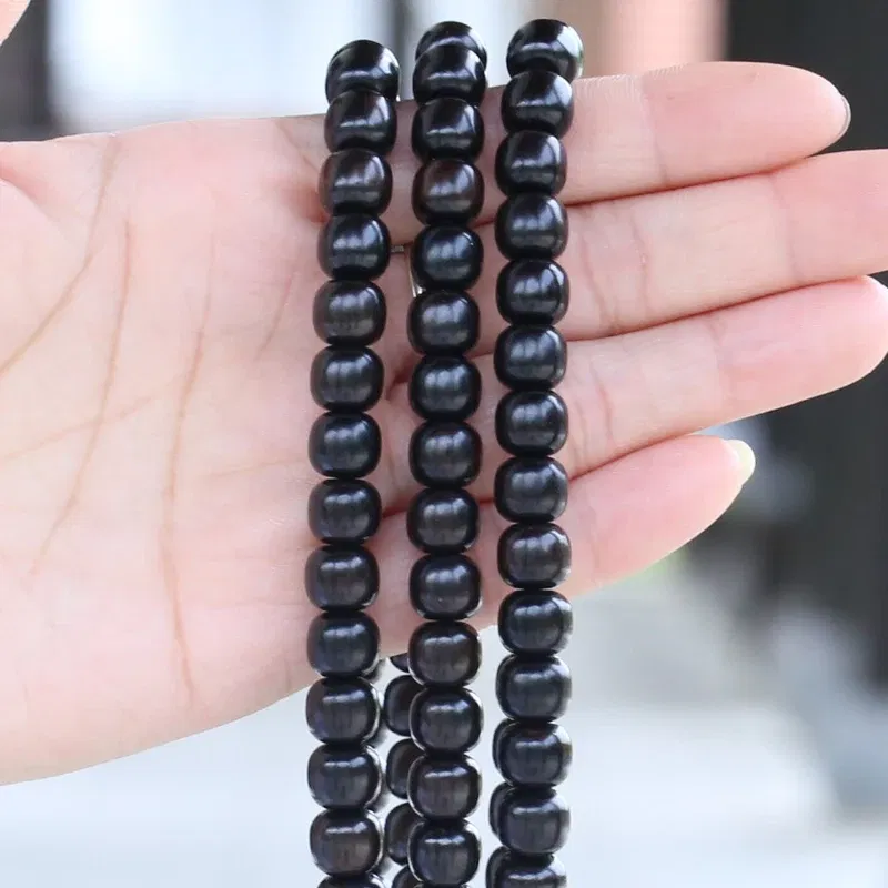 Metal Color: RED-BROWN - New Ebony Beaded Necklace 99 Pieces 108 Mara Yoga Unisex