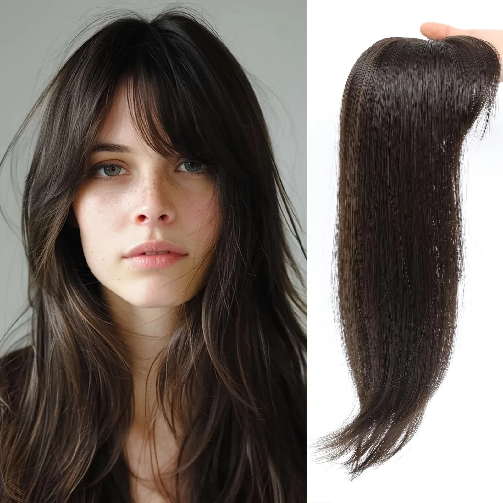 Color: #8, Stretched Length: 22inches - [22 Inch Straight Wig Block] Elegant 22 Inch Women's Straight Synthetic Wig Block, High Temperature Fiber, Light Brown to Black