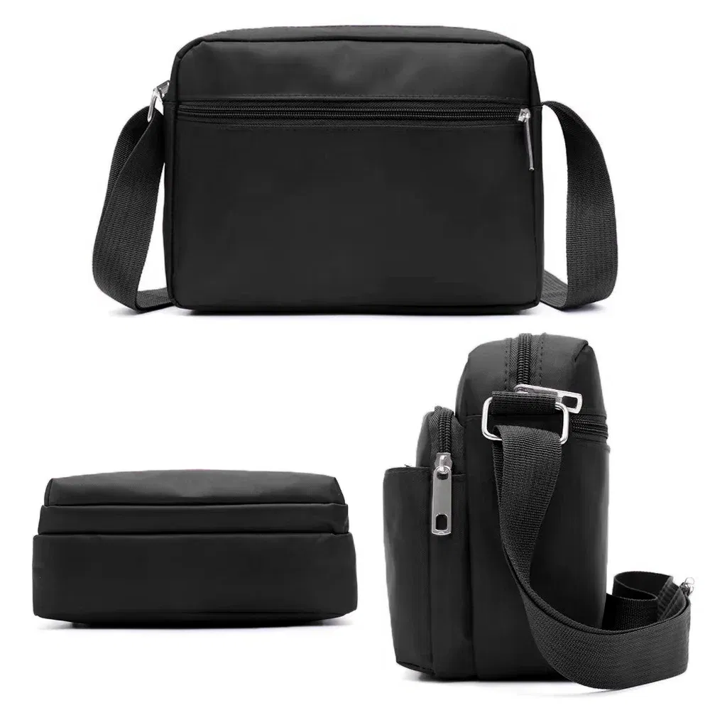 Color: Silver - New Fashion Multi-layer Travel Leisure Simple Storage Bag Black Gold Letter Series Printing Pattern One Shoulder Crossbody Bag