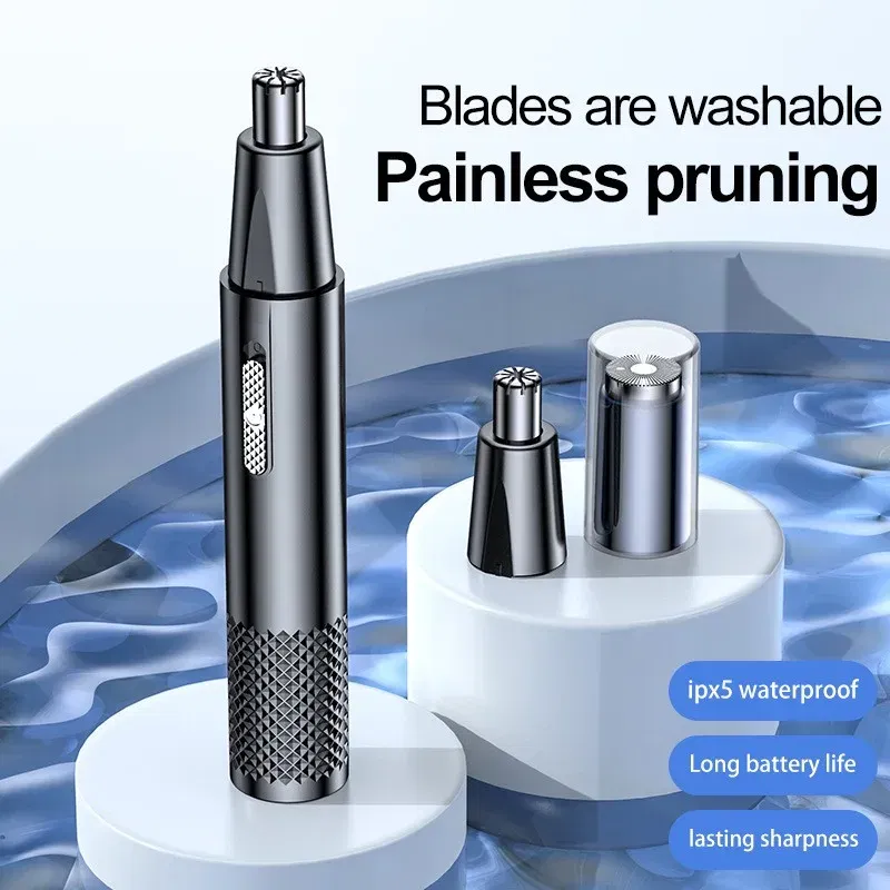 Color: Blue - Nose Hair Trimmer USB Charging New High Quality Electric Portable Men Mini Nose Hair Trimmer