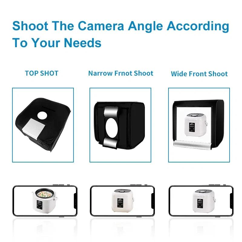 Color: WHITE, Ships From: Russian Federation - Home Photo Studio Box 40cm/60cm Led Lightroom Dimming Folding Softbox Light Tent With 4 Colors Backdrops For Product Photography