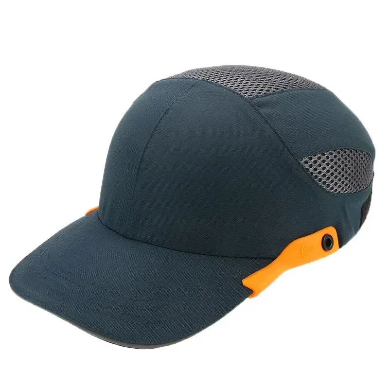 Color: Orange - Safety Bump Cap with Reflective Stripes Lightweight and Breathable Hard Hat Head Helmet Workplace Construction Site Hat Black