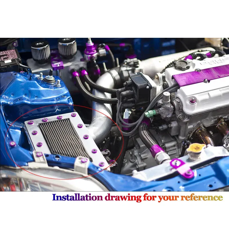 Color Name: PURPLE - Universal 10PCS M6 Car Styling Modification JDM Sticker Stickers Password Fender Washer License Plate Bolts Auto Accessories