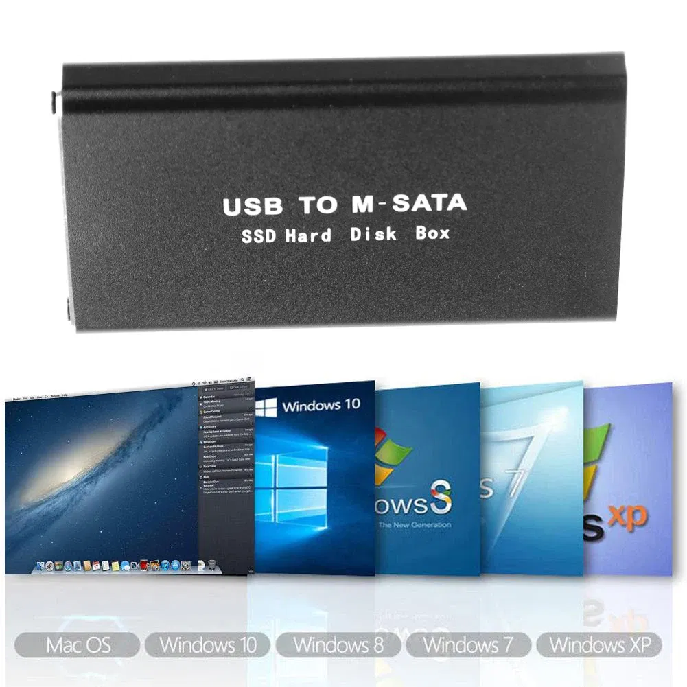 Color: black - mSATA to USB 3.1 3.0 SSD Case Enclosure Mini SATA USB Adapter External Solid State Disk Box for 30x50 mSATA HD Hard Disk