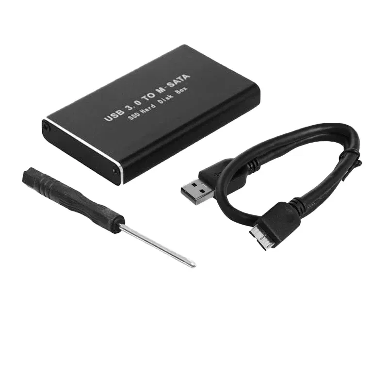 Color: black - mSATA to USB 3.1 3.0 SSD Case Enclosure Mini SATA USB Adapter External Solid State Disk Box for 30x50 mSATA HD Hard Disk