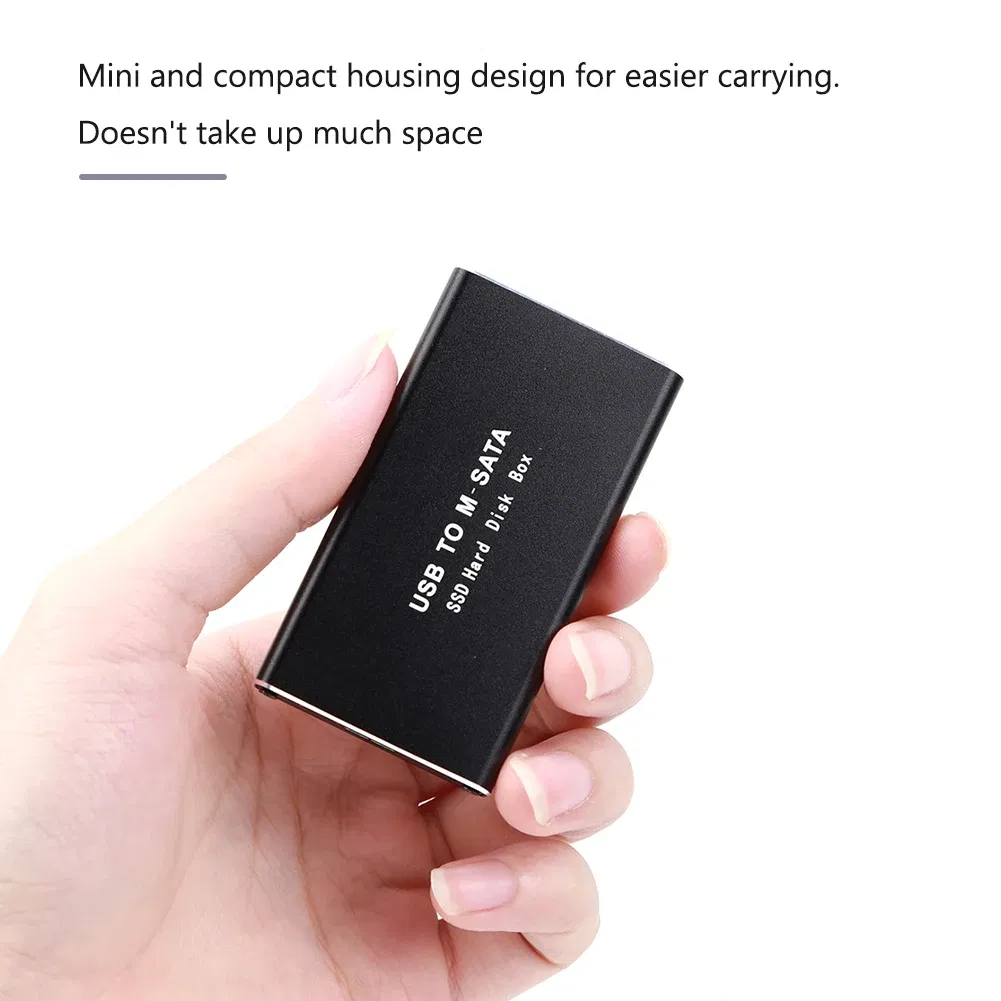 Color: black - mSATA to USB 3.1 3.0 SSD Case Enclosure Mini SATA USB Adapter External Solid State Disk Box for 30x50 mSATA HD Hard Disk