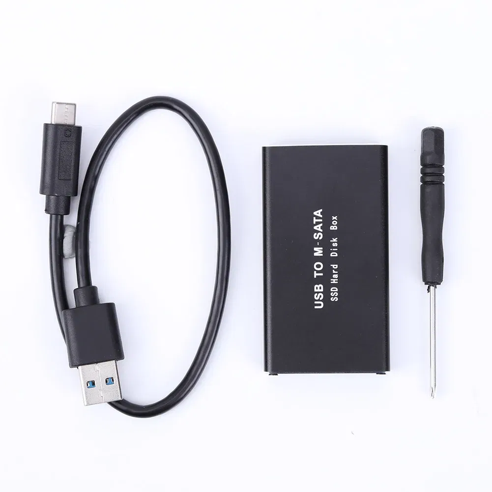 Color: black - mSATA to USB 3.1 3.0 SSD Case Enclosure Mini SATA USB Adapter External Solid State Disk Box for 30x50 mSATA HD Hard Disk