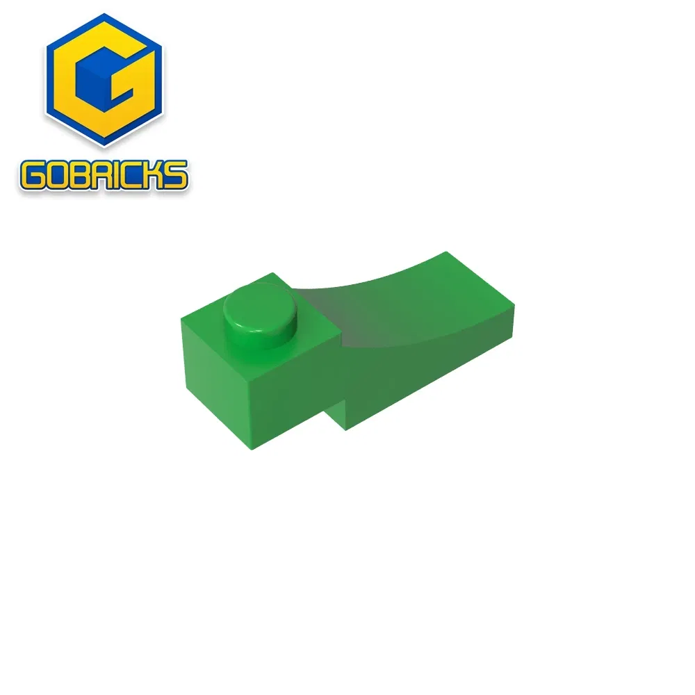 Color: GRAY - Gobricks GDS-2183 Brick Curved 3 x 1 with 2/3 Inverted Cutout compatible with lego 70681 Assembles Building Blocks