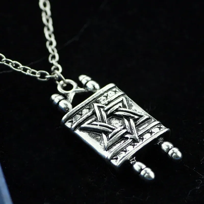Viking Odin's Symbol Of Norse Runic Telescope Design Alloy Pendant Charm Necklace Silver Plated Fashion Six Awn Star Necklaces