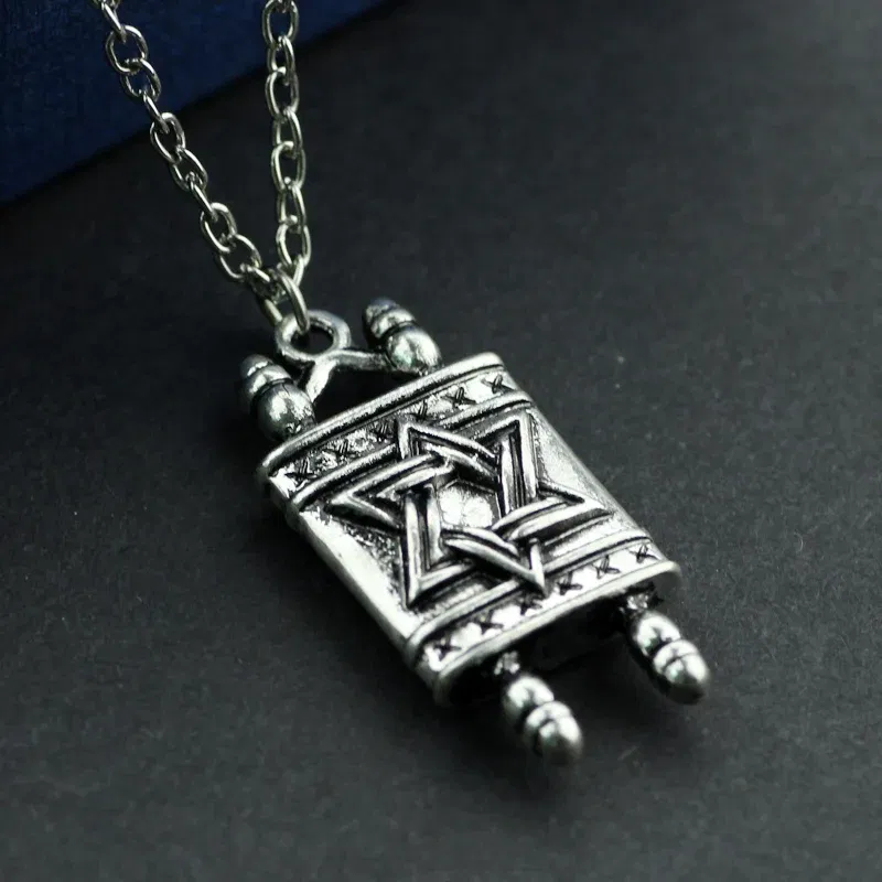 Viking Odin's Symbol Of Norse Runic Telescope Design Alloy Pendant Charm Necklace Silver Plated Fashion Six Awn Star Necklaces