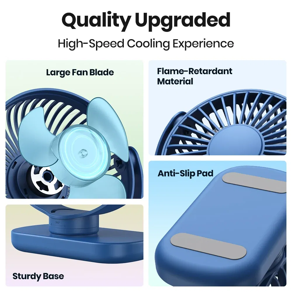 Color: WHITE, Ships From: CHINA - TOPK USB Small Desk Mini Portable Fan 3 Speeds Quiet Desktop Fan 360?° Rotatable Adjustment Table Fan for Home Office Bedroom