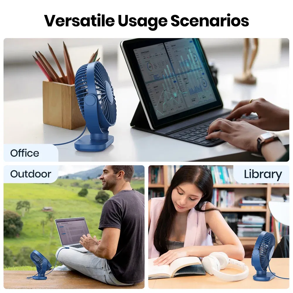 Color: WHITE, Ships From: CHINA - TOPK USB Small Desk Mini Portable Fan 3 Speeds Quiet Desktop Fan 360?° Rotatable Adjustment Table Fan for Home Office Bedroom