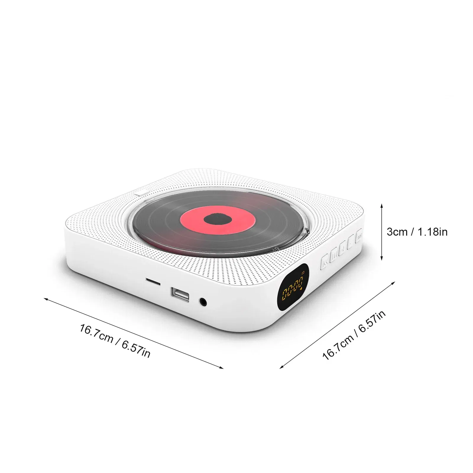Color: black, Ships From: CHINA - New! Portable CD Player Bluetooth Speaker Stereo CD Players LED Screen Wall Mountable CD Music Player with IR Remote Control FM